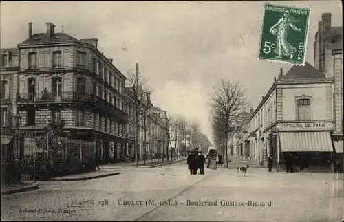 Ak Cholet Maine et Loire, Boulevard Gustave Richard