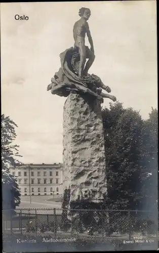 Ak Kristiana Oslo Norwegen, Abelmonumentet