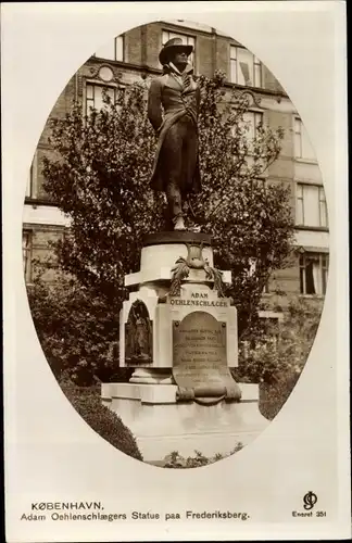 Ak København Kopenhagen Dänemark, Adam Oehlenschlaeger Statue