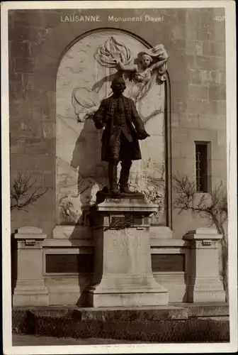 Ak Lausanne Kanton Waadt, Monument Davel