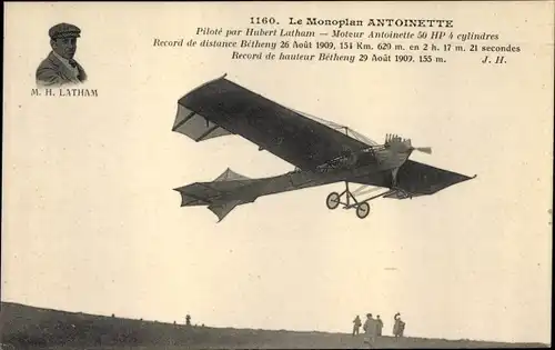 Ak Le Monoplan Antoinette, Pilot Hubert Latham
