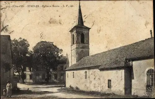 Ak Etaules Côte-d’Or, Eglise, Mairie