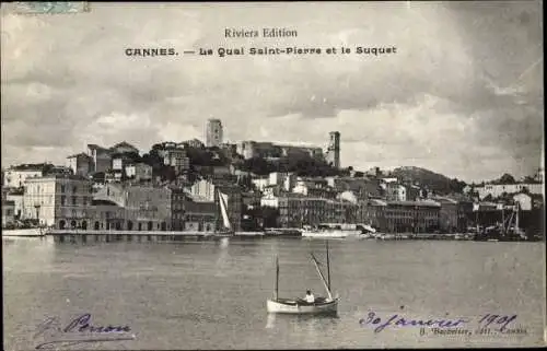 Ak Cannes Alpes Maritimes, Le Quai Saint Pierre et le Suquet