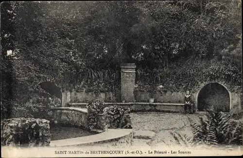 Ak Saint Martin de Brethencourt Yvelines, Le Prieure, Les Sources
