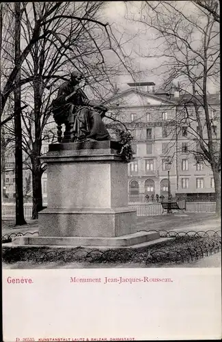 Ak Genève Genf Stadt, Monument Jean Jacques Rousseau