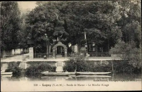 Ak Lagny Seine et Marne, Bords de Marne, Le Moulin Rouge