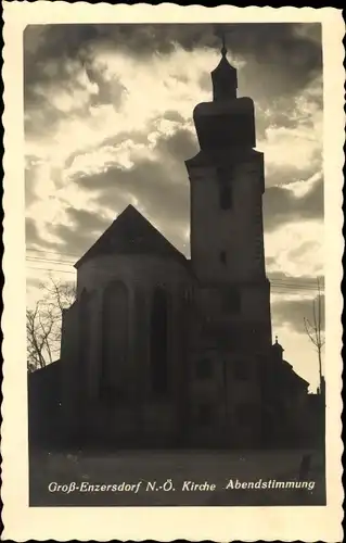 Ak Enzersdorf im Thale Niederösterreich, Kirche, Abendstimmung