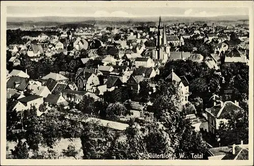 Ak Gütersloh in Westfalen, Gesamtansicht der Ortschaft