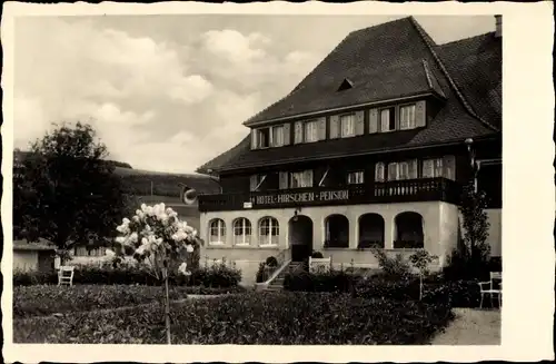 Ak Lenzkirch im Südschwarzwald, Hotel Pension Hirschen, Gartenanlage