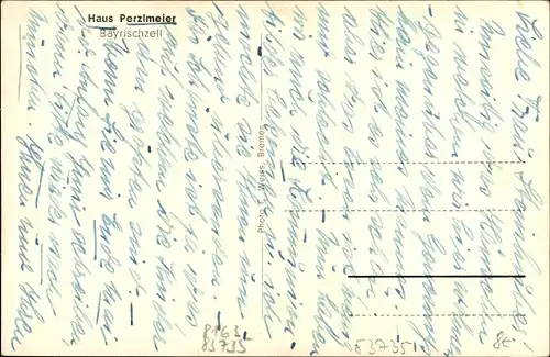 Ak Bayrischzell im Mangfallgebirge Oberbayern, Blick auf das Haus Perzlmeier, Balkon