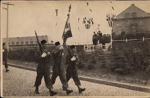 Ak Idar Oberstein an der Nahe, Szene während einer französischen Militärparade