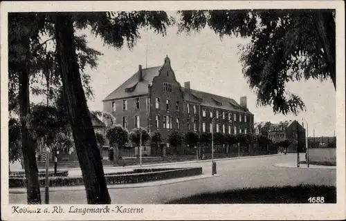 Ak Koblenz in Rheinland Pfalz, Straßenpartie an der Langemarckkaserne