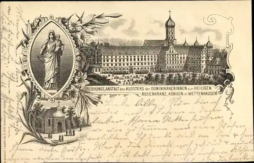 Litho Wettenhausen Kammeltal Landkreis Günzburg, Erziehungsanstalt des Klosters der Dominikanerinnen