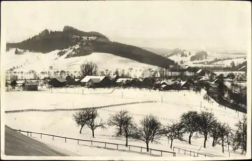 Ak Großholzleute Isny im Allgäu Baden Württemberg, Hasenberg mit Sprungschanze