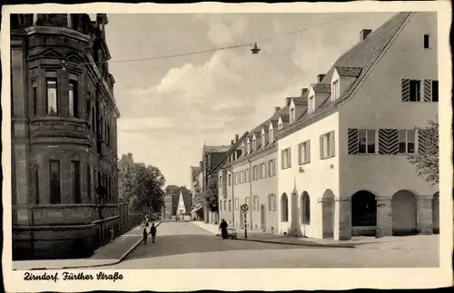 Ak Zirndorf im Kreis Fürth Mittelfranken, Blick in die Fürther Straße, Arkaden, Häuser