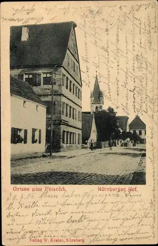 Ak Feucht im Kreis Nürnberger Land Mittelfranken, Nürnberger Hof, Kirchturm