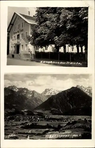 Foto Ak Oberstdorf im Oberallgäu, Gasthaus zur Traube, Totalansicht vom Ort