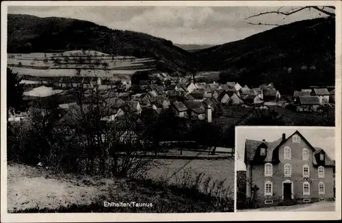 Ak Ehlhalten Eppstein im Taunus, Blick auf Ortschaft und Umgebung, Gasthaus z. Krone, Inh. Fr. Racky