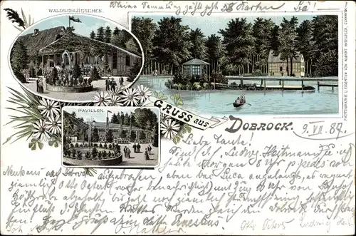 Litho Dobrock Wingst im Kreis Cuxhaven, Waldschlösschen, Pavillon