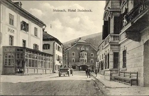 Ak Steinach am Brenner in Tirol, Partie am Hotel Steinbock, Post