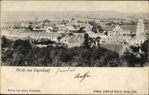 Ak Sitzendorf an der Schmida in Niederösterreich, Panoramablick auf die Stadt