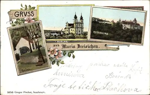 Ak Maria Dreieichen in Niederösterreich, Bründl Kapelle, Kirche, Rosenburg