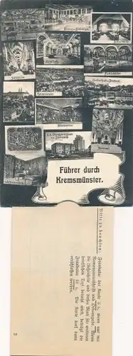 Leporello Ak Kremsmünster in Oberösterreich, Stadtführer, Stiftskirche, Bibliothek, Kaiserzimmer