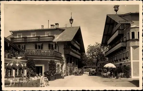 Ak Kaprun in Salzburg, Stadtansicht, Straßenpartie, Orgler Cafe