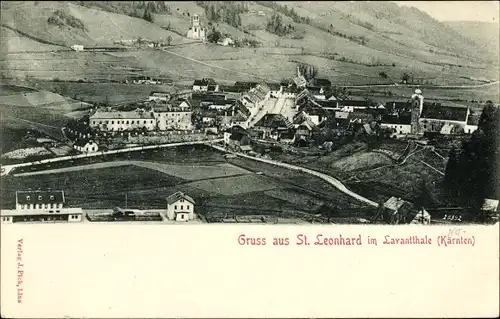 Ak Bad St. Leonhard im Lavanttal in Kärnten, Panorama vom Ort