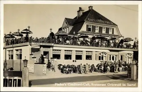 Ak Grünwald im Landkreis München Oberbayern, Fischer's Konditorei Café, Restaurant