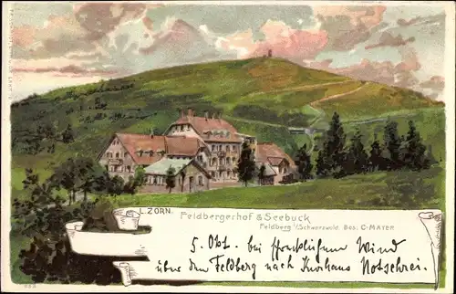 Künstler Litho Zorn, L., Feldberg im Schwarzwald Baden Württemberg, Feldberger Hof, Bes. C. Mayer