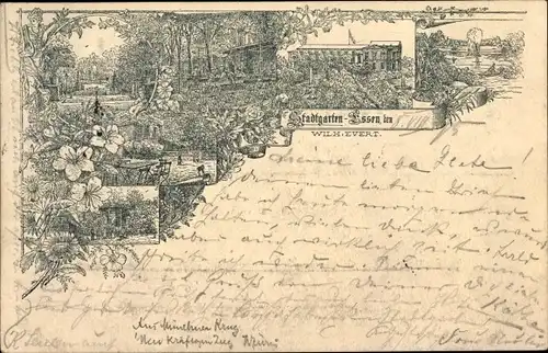 Vorläufer Litho Essen im Ruhrgebiet Nordrhein Westfalen, Stadtgarten, Inh. Wilh. Evert