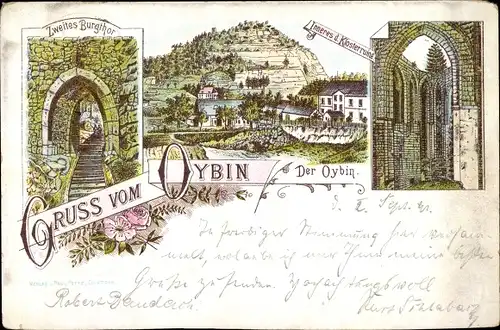 Vorläufer Litho Oybin in Sachsen, Zweites Burgtor, Inneres der Klosterruine