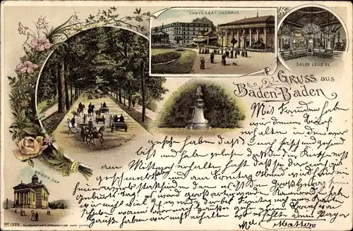 Litho Baden Baden im Stadtkreis Baden Württemberg, Konversationshaus, Kapelle