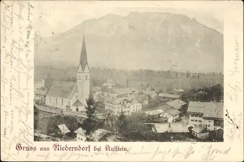 Ak Niederndorf in Tirol, Blick auf Stadt und Kirche