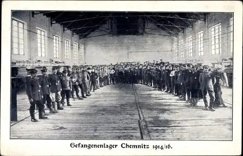 Ak Chemnitz in Sachsen, Kriegsgefangene, Kriegsgefangenenlager, I. WK