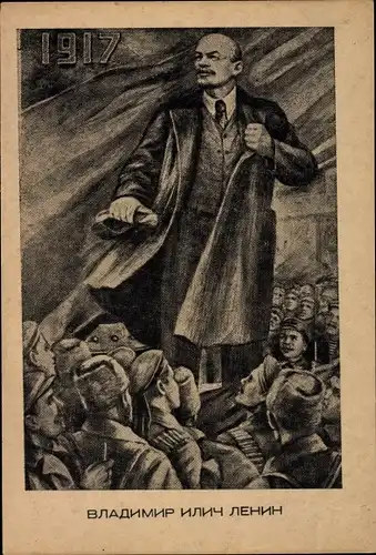 Künstler Ak Sowjetunion, Wladimir Iljitsch Lenin, Revolution 1917