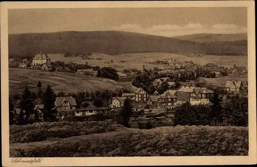 Ak Schmiedefeld am Rennsteig Thüringen, Panorama vom Ort