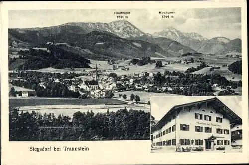 Ak Siegsdorf in Oberbayern, Gasthaus zur Neuen Post v. Georg Kaiser, Hochfelln, Hochgern