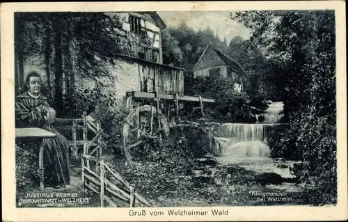 Ak Welzheim Württemberg, Welzheimer Wald, Oberamtsarzt Justinus Kerner, Wassermühle