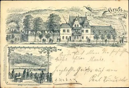 Litho Oberspaar Meißen in Sachsen, Klause Steinberg, Siebeneichen