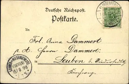 Litho Klingenberg im Erzgebirge Sachsen, Dresdner Sommerheim, Sachsenhof, Hirsche
