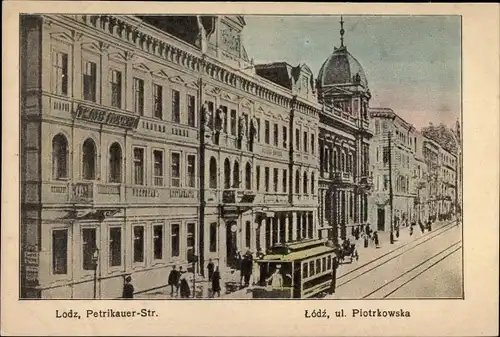 Ak Lodz Lodsch Polen, Petrikauer Straße, Ul. Piotrkowska