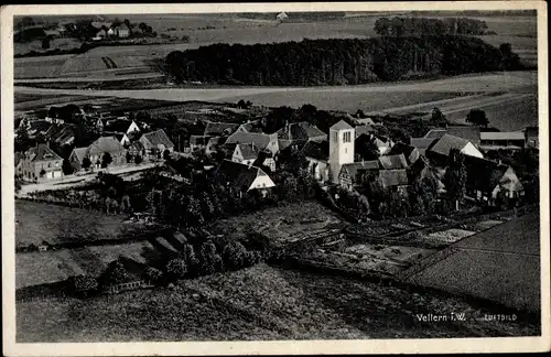 Ak Vellern Beckum in Westfalen, Totalansicht der Ortschaft, Fliegeraufnahme