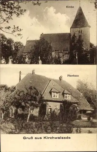 Ak Kirchwalsede Niedersachsen, Kirche, Pfarrhaus
