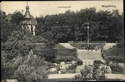 Ak Magdeburg in Sachsen Anhalt, Luisengarten