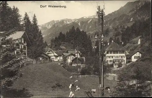 Ak Weissenburg im Simmental Kanton Bern, Blick auf den Ort