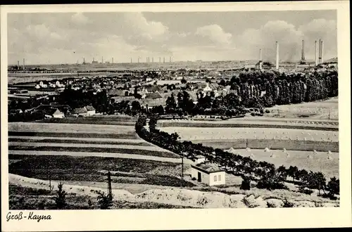 Ak Großkayna Braunsbedra Saalekreis, Blick auf den Ort