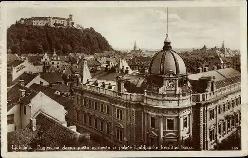 Ak Ljubljana Laibach Slowenien, Blick auf den Ort, Schloss