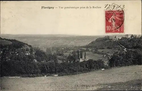 Ak Flavigny sur Ozerain Cote d'Or, Vue Panoramique prise de la Recluse